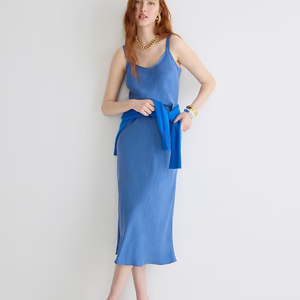 J.Crew Gwyneth V-neck slip dress in cupro blend